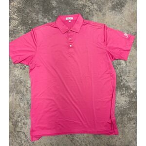 Peter Millar Summer Comfort Deering Bay Golf‎ Polo Shirt Mens Large Pink